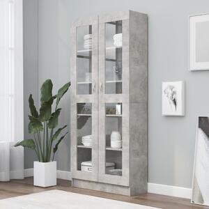 Vitrine Cabinet Concrete Grey 82.5x30.5x185.5 cm Chipboard