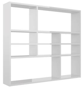 Wall Shelf High Gloss White 90x16x78 cm Engineered Wood
