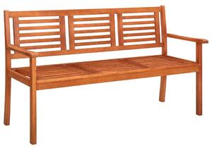 3-Seater Garden Bench 150 cm Solid Eucalyptus Wood