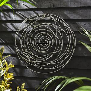 Zen Luxe Spiral Indoor Outdoor Metal Wall Art Silver
