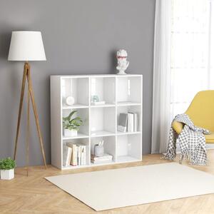 Book Cabinet High Gloss White 98x30x98 cm Engineered Wood