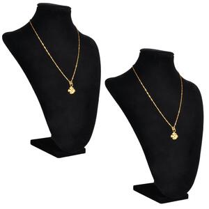 Flannel Jewelry Holder Necklace Bust Black 23 x 11.5 x 30 cm 2 pcs