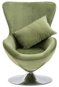 Swivel Egg Chair with Cushion Light Green Velvet
