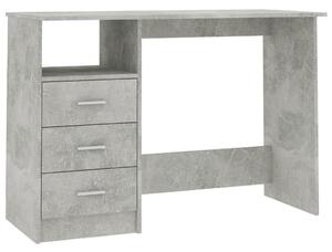 Desk with Drawers Concrete Grey 110x50x76 cm Engineered Wood