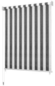 Outdoor Roller Blind 100x140 cm Anthracite and White Stripe