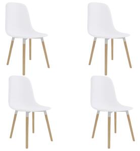 Dining Chairs 4 pcs White Plastic