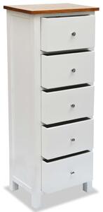 Tall Chest of Drawers 45x32x115 cm Solid Oak Wood