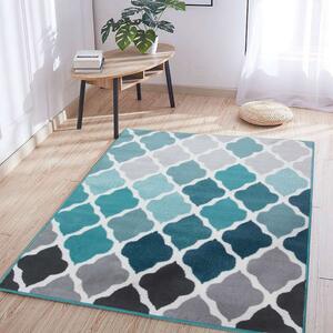 Duck Egg Trellis Living Room Rug - Milan - 60cm x 110cm