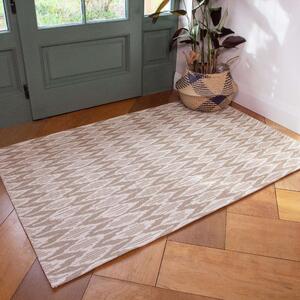Natural Stripe Woven Sustainable Recycled Cotton Rug - Kendall - 55cm x 110cm