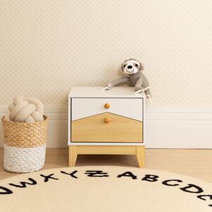 Cody 2 Drawer Bedside Table White/Brown