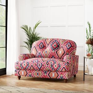 Martha Global Woven Snuggle Chair Pink/White/Blue