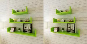 Wall Shelves 6 pcs Green