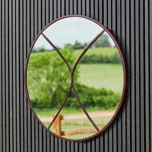 Circular Outdoor Mirror, 90cm Rust