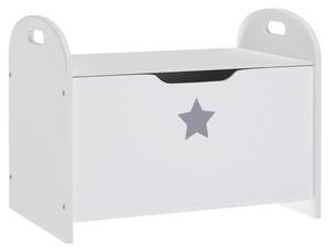 Children Storage Bench White 62x40x46.5 cm MDF