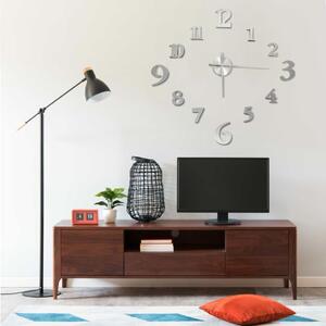 3D Wall Clock Modern Design Silver 100 cm XXL