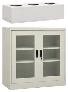 Office Cabinet with Planter Box Light Grey 90x40x113 cm Steel