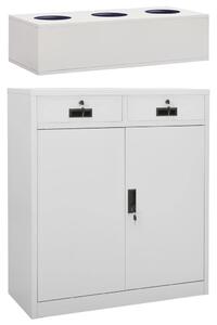 Office Cabinet with Planter Box Light Grey 90x40x125 cm Steel