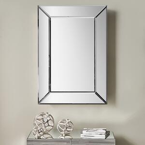 Mirrored Glass Rectangular Wall Mirror, 70 x 100cm Silver