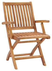 Folding Garden Chairs 2 pcs Solid Teak Wood