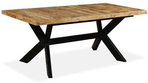 Dining Table Solid Mango Wood and Steel Cross 180 cm