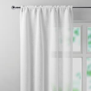Crushed White Slot Top Single Voile Panel White