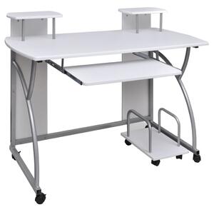 Computer Desk with Pull-out Keyboard Tray White