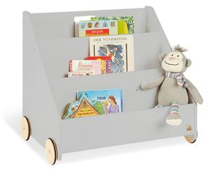 Pinolino Children's Bookshelf Lasse Grey with Wheels