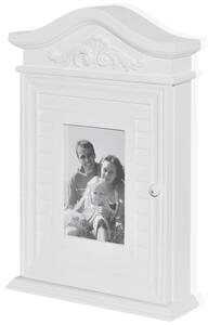 Key Cabinet with Photo Frame White