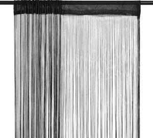 String Curtains 2 pcs 100x250 cm Black