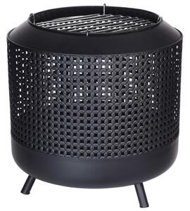 ProGarden Fire Basket With BBQ Grid 50x51 cm Black