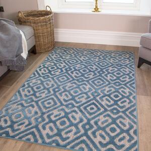 Geometric Teal Outdoor Rug - Zen - 60cm x 110cm