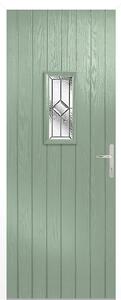 Speedwell - Glazed - Green - White Frame Exterior Door - Right Hand - 2030 x 890 x 70mm