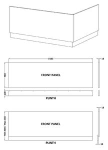 Balterley Front Bath Panel & Plinth - 1600mm