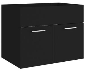 Sink Cabinet Black 60x38.5x46 cm Engineered Wood
