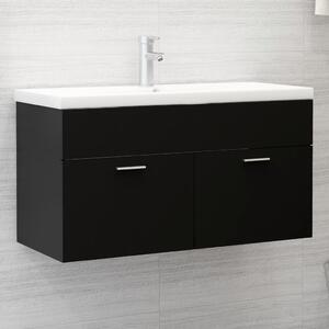 Sink Cabinet Black 90x38.5x46 cm Chipboard