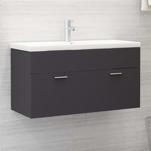 Sink Cabinet Grey 90x38.5x46 cm Chipboard