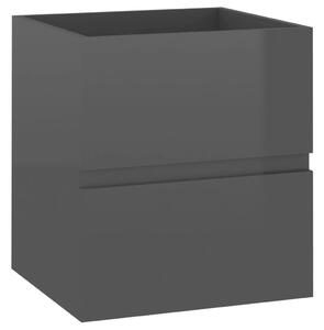 Sink Cabinet High Gloss Grey 41x38.5x45 cm Engineered Wood
