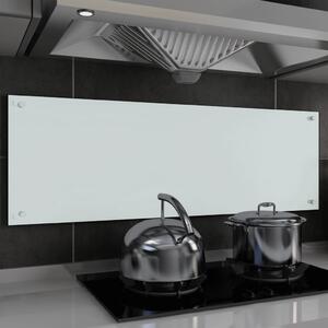 Kitchen Backsplash White 120x40 cm Tempered Glass