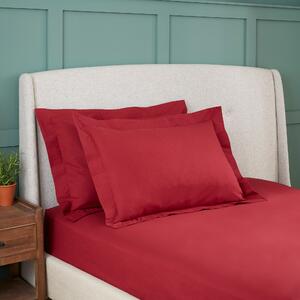 Dorma Premium 100% Brushed Cotton Oxford Pillowcase Pair Red