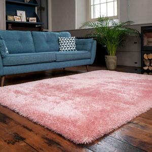 Deluxe Thick Soft Blush Pink Shaggy Bedroom Rug - Whistler - 60cm x 110cm