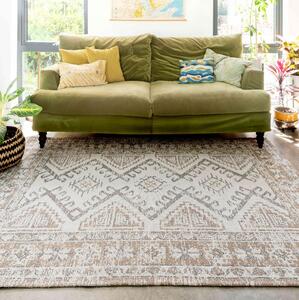 Vintage Faded Beige Woven Recycled Cotton Rug - Kendall - 55cm x 110cm