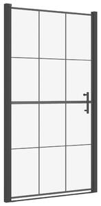 Shower Door Tempered Glass 100x178 cm Black