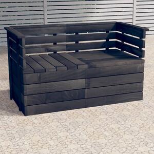 Garden 2-Seater Pallet Sofa Dark Grey Solid Pinewood