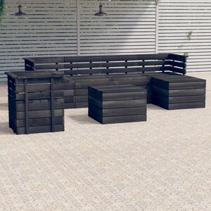 7 Piece Garden Pallet Lounge Set Solid Pinewood Dark Grey