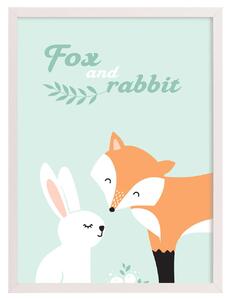 Forest Friends fox&rabbit 30x40cm
