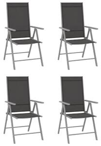 Folding Garden Chairs 4 pcs Textilene Black