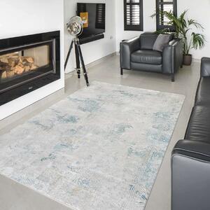 Teal Blue Cloudscape Living Room Rug - William - 60cm x 110cm