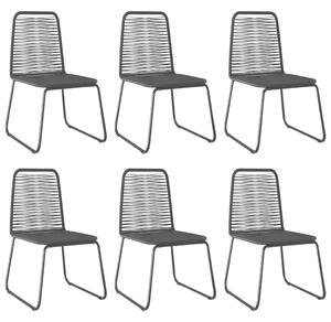 Outdoor Chairs 6 pcs Poly Rattan Black
