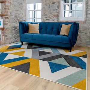 Multicolour Woven Geometric Area Rug - Topaz - 60cm x 110cm