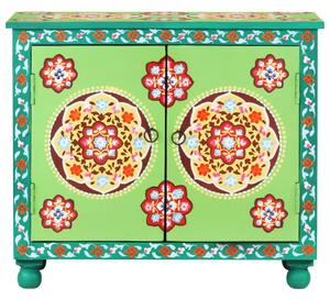 Hand Painted Sideboard Multicolour 70x35x60 cm Solid Mango Wood